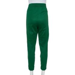 Pre Owned Gucci Green Knit Side Stripe Detail Technical Track Pants L