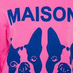 Pre Owned Gucci Pink Maison de l'Amour Bosco and Orso Printed Cotton Sweatshirt XS