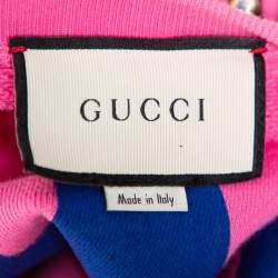 Pre Owned Gucci Pink Maison de l'Amour Bosco and Orso Printed Cotton Sweatshirt XS