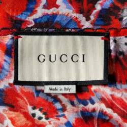 Gucci Red Garden Printed Silk Camisole & Wide Leg Pants Set S