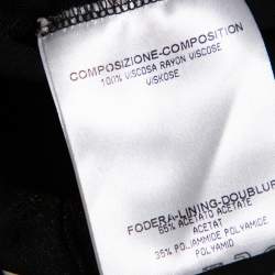 Pre Owned Gucci Black Knit Metal Embellished Cutout Detail Belted Dress M