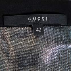 مملوكة مسبقًا Gucci Metallic Lurex Silk Button Front Shirt M