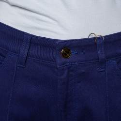 Pre Owned Gucci Navy Blue Denim Paneled Flared Leg Jeans M