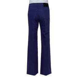 Pre Owned Gucci Navy Blue Denim Paneled Flared Leg Jeans M
