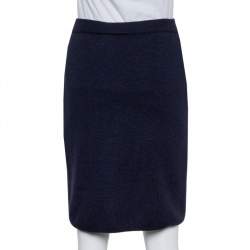 Gucci Vintage Navy blue Wool & Silk Mini Skirt S
