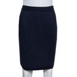 Gucci Vintage Navy blue Wool & Silk Mini Skirt S