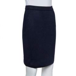 Gucci Vintage Navy blue Wool & Silk Mini Skirt S