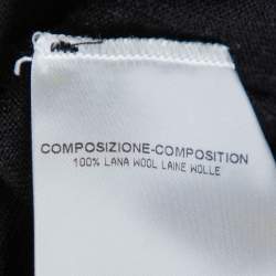 Pre Owned Gucci Black Wool Striped Detail V-Neck Sweater L