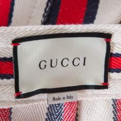 Gucci Multicolor Striped Button Front A-Line Skirt L