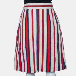 Gucci Multicolor Striped Button Front A-Line Skirt L