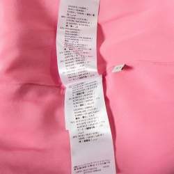 Pre Owned Gucci Pink Tweed Striped Detail Pearl Button Front Jacket M