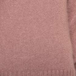 Pre Owned Gucci Pale Pink Mohair & Silk Cable Knit Crewneck Sweater S