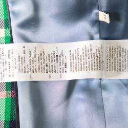 Gucci Multicolor Checkered Wool Tiger Applique Detail Button Front Blazer M