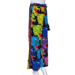 Gucci Multicolor Panther Face Printed Knit Palazzo Pants M
