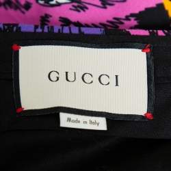 Gucci Multicolor Panther Face Printed Knit Palazzo Pants M
