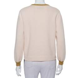 Gucci X Coco Capitán Beige Wool Embroidered Lurex Trim Detail Sweater M