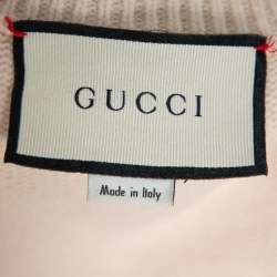 Gucci X Coco Capitán Beige Wool Embroidered Lurex Trim Detail Sweater M