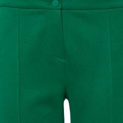 Pre Owned Gucci Green Jersey Logo Strip Detail Paneled Stirrup Leggings XL