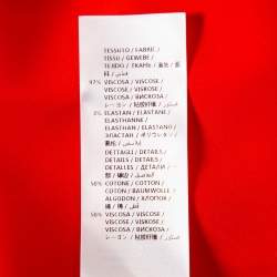 Pre Owned تونيك عوتشي كريب أحمر خطوط مزينة بياقة مقاس صغير - سمول