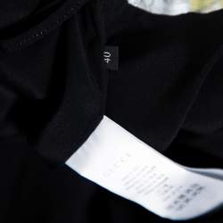 Pre Owned Gucci Metallic Silver Leather Pleated Midi Skirt S