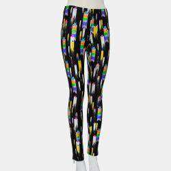 Pre Owned Gucci Black Shooting Star Printed Jersey Zipper Hem Detail Leggings S
