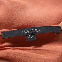 Gucci Pale Pink Silk Contrast Trim Detail Sleeveless Top S
