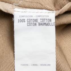 Pre Owned Gucci Camel Brown Cotton Canvas Stand Collar Jacket M