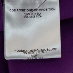 Pre Owned Gucci Purple Silk Satin Belted Bustier Detail Strapless Jumpsuit S