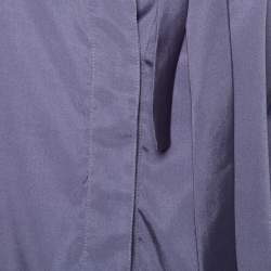 Pre Owned قميص غوتشي أزرار أمامية تفاصيل ربطة فيونكة رقبة حرير رمادي مقاس متوسط