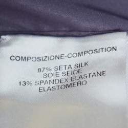 Pre Owned قميص غوتشي أزرار أمامية تفاصيل ربطة فيونكة رقبة حرير رمادي مقاس متوسط