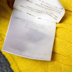 مملوكة مسبقًا Gucci Yellow Linen & Silk Knit Contrast trim Detail Sleeveless Polo T-Shirt XS