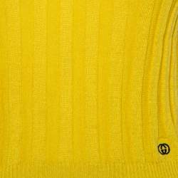 مملوكة مسبقًا Gucci Yellow Linen & Silk Knit Contrast trim Detail Sleeveless Polo T-Shirt XS