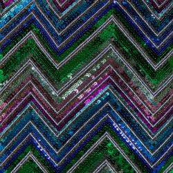 Gucci Multicolor Lurex Knit Chevron Pattern Sequin Embellished Skirt L