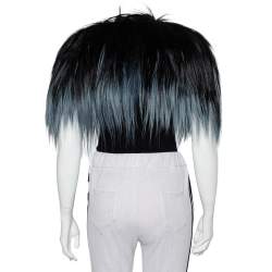 Pre Owned Gucci Black & Blue Fur Bolero (One Size)
