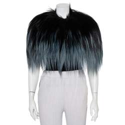 Pre Owned Gucci Black & Blue Fur Bolero (One Size)