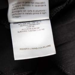 Pre Owned Gucci Black Wool & Leather Trim Tapered Leg Trousers M