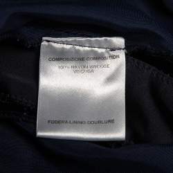 Pre Owned Gucci Navy Blue Velvet Side Strip Detail Straight Leg Trousers S