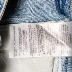 مملوكة مسبقًا Gucci Blue Denim Crystal Embellished Mini Skirt S