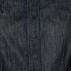 Pre Owned Gucci Navy Blue Denim Button Front Shirt S
