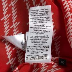 Pre Owned قميص غوتشي أزرار أمامية حرير طباعة شعار تجريدي أحمر مقاس صغير