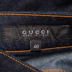 Pre Owned Gucci Navy Blue Denim Straight Leg Jeans S