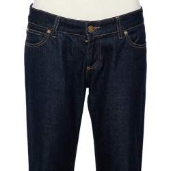 Pre Owned Gucci Navy Blue Denim Straight Leg Jeans S