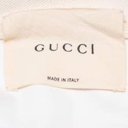 Pre Owned Gucci Cream Denim Side Stripe Trim Flared Leg Jeans M