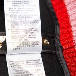 Pre Owned Gucci Black Jersey Laminated Heart & Applique Bee Contrast Trim Detail Sweatshirt M