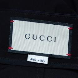 Pre Owned Gucci Black Knit Contrast Trim Waist Bow Detail Leggings S