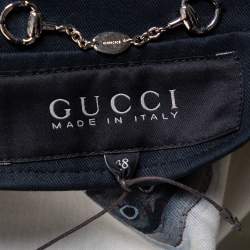 Pre Owned Gucci Black Cotton Canvas Zip Front Hooded Jacket S