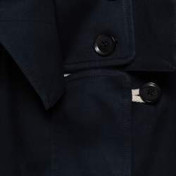 Pre Owned Gucci Black Cotton Canvas Zip Front Hooded Jacket S