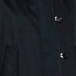 Pre Owned Gucci Black Cotton Canvas Zip Front Hooded Jacket S