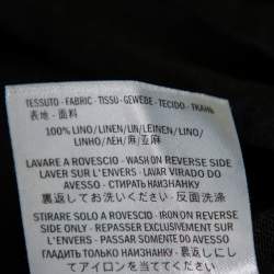 Pre Owned تي شيرت غوتشي كتان مطبوع مزخرف مورد أسود مقاس صغير جداً (اكس سمول)