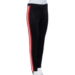 Pre Owned Gucci Black Jersey Logo Band Detail Technical Leggings M